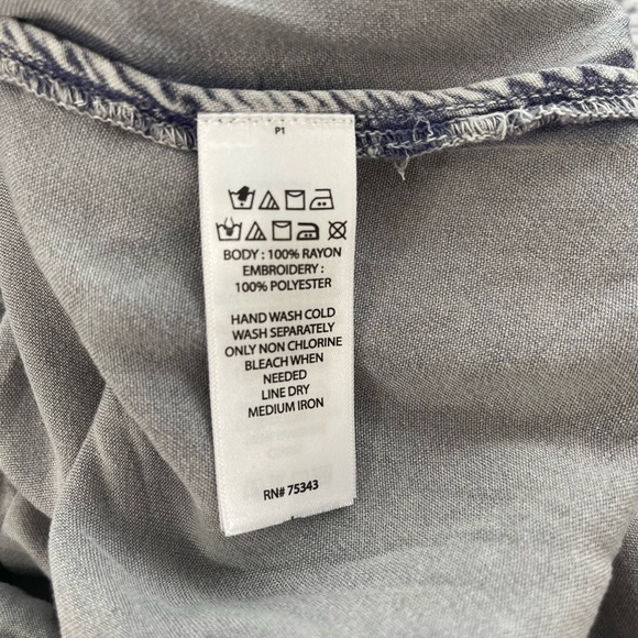 Rachel Zoe Boho Hippie Top Blue Striped Tassels Gypsy Hippie Festival Tunic - Picture 12 of 12